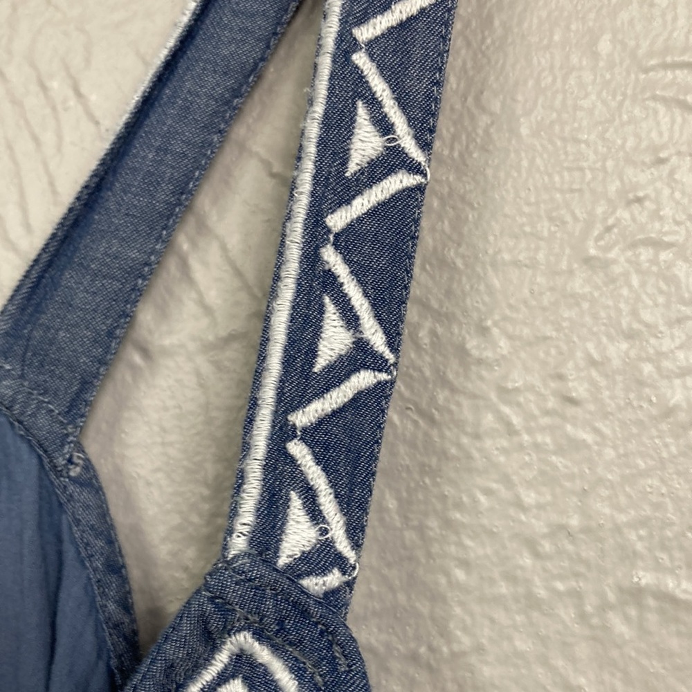 Shoshanna Swimwear Blue & White Embroidered Tassel Romper Shorts Cover U… - Picture 10 of 15